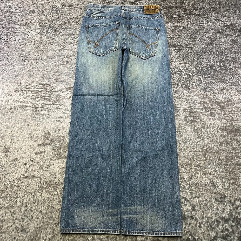 Vintage Y2K Unionbay Jeans Mens 30x32 Blue Embroidered Baggy Skater Grunge
